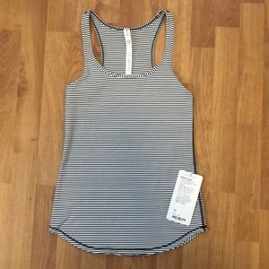 Lululemon Black and White Striped Refresh Racer